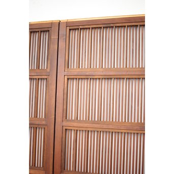 釘無 障子枠付 欅腰板の格子戸　L1050 