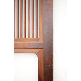 釘無 障子枠付 欅腰板の格子戸　L1050 