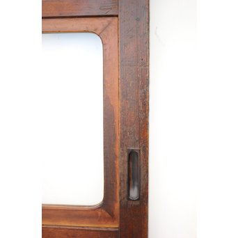 釘無 障子枠付 欅腰板の格子戸　L1050 