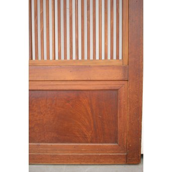 釘無 障子枠付 欅腰板の格子戸　L1050 