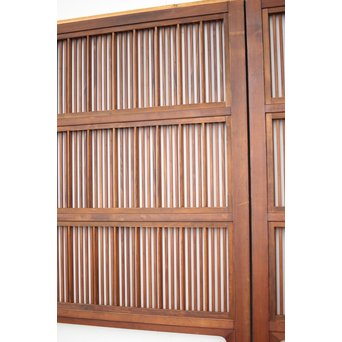 釘無 障子枠付 欅腰板の格子戸　L1050 