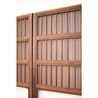 釘無 障子枠付 欅腰板の格子戸　L1050 