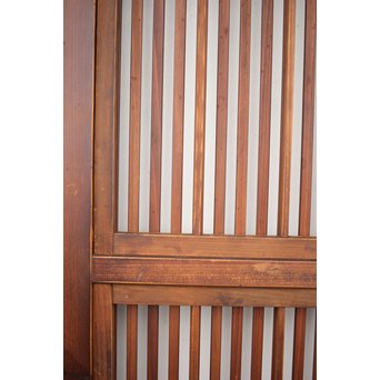 釘無 障子枠付 欅腰板の格子戸　L1050 