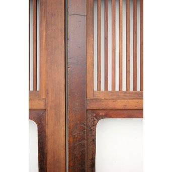 釘無 障子枠付 欅腰板の格子戸　L1050 