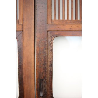 釘無 障子枠付 欅腰板の格子戸　L1050 