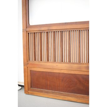 釘無 障子枠付 欅腰板の格子戸　L1050 