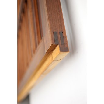 釘無 障子枠付 欅腰板の格子戸　L1050 