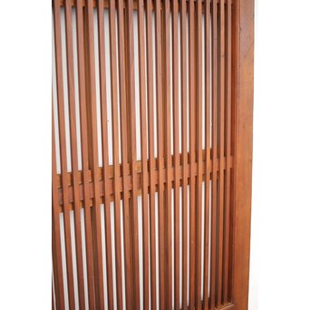 釘無 障子枠付 欅腰板の格子戸　L1050 