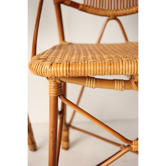 山川ラタン 山川譲 サイドチェアー 4脚1組　T443 