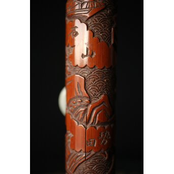 近江八景 竹香筒　U246 