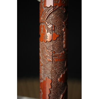 近江八景 竹香筒　U246 