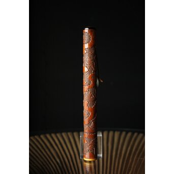 近江八景 竹香筒　U246