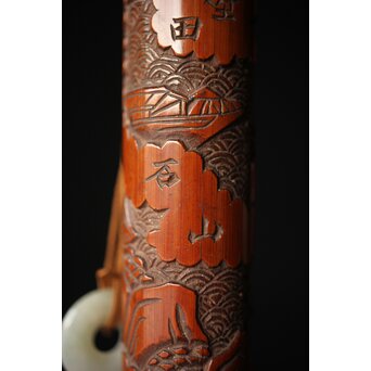 近江八景 竹香筒　U246 