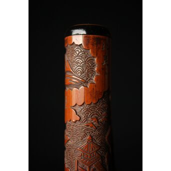 近江八景 竹香筒　U246 