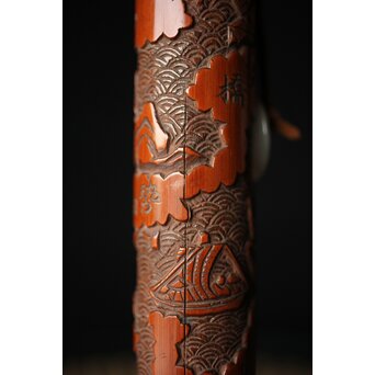 近江八景 竹香筒　U246 