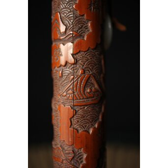 近江八景 竹香筒　U246 