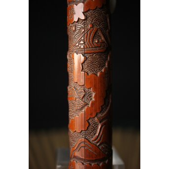 近江八景 竹香筒　U246 