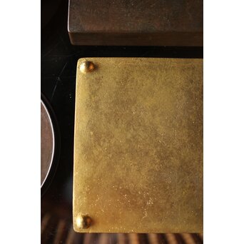 初代 長野垤志 青銅喫煙具 煙草入れ灰皿　M259 