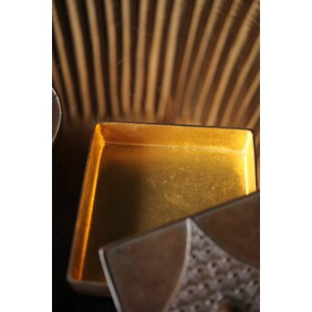 初代 長野垤志 青銅喫煙具 煙草入れ灰皿　M259 