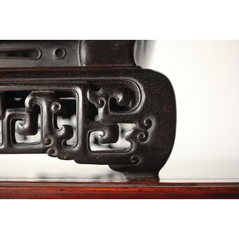 紫檀意 明清家具意 唐木如意紋卓 盆栽卓　X293 