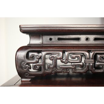 紫檀意 明清家具意 唐木如意紋卓 盆栽卓　X293 