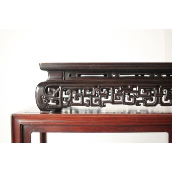 紫檀意 明清家具意 唐木如意紋卓 盆栽卓　X293 