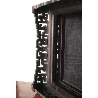 紫檀意 明清家具意 唐木如意紋卓 盆栽卓　X293 