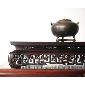 紫檀意 明清家具意 唐木如意紋卓 盆栽卓　X293 