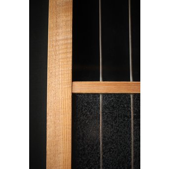 虎斑杢 堅木と銅桟のガラス戸 2枚1組　GD0059Y 