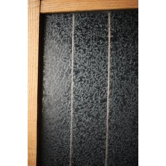 虎斑杢 堅木と銅桟のガラス戸 2枚1組　GD0059Y 