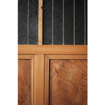 虎斑杢 堅木と銅桟のガラス戸 2枚1組　GD0059Y 