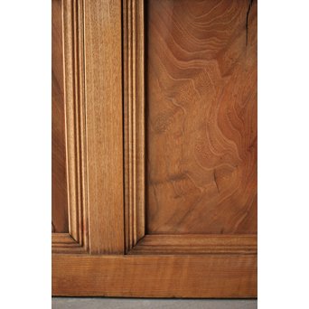 虎斑杢 堅木と銅桟のガラス戸 2枚1組　GD0059Y 