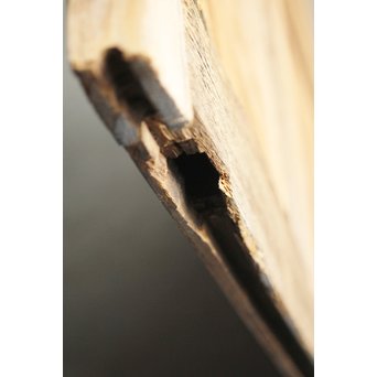 虎斑杢 堅木と銅桟のガラス戸 2枚1組　GD0059Y 