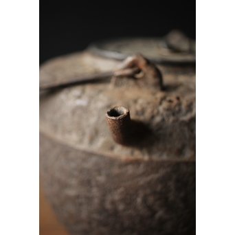 釜師 環付古鏡蓋 平提手 天明形手取釜/鉄瓶　M261 