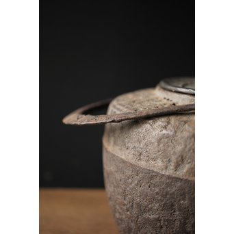 釜師 環付古鏡蓋 平提手 天明形手取釜/鉄瓶　M261 