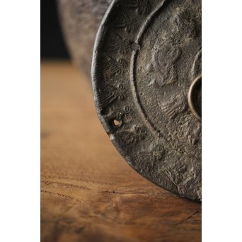 釜師 環付古鏡蓋 平提手 天明形手取釜/鉄瓶　M261 