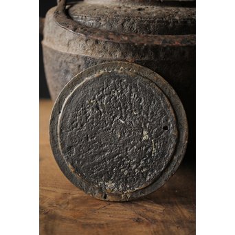 釜師 環付古鏡蓋 平提手 天明形手取釜/鉄瓶　M261 