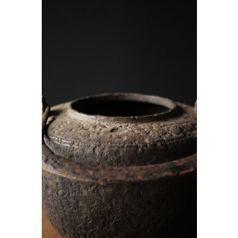 釜師 環付古鏡蓋 平提手 天明形手取釜/鉄瓶　M261 