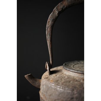釜師 環付古鏡蓋 平提手 天明形手取釜/鉄瓶　M261 