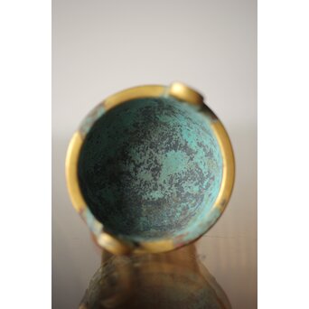 西垣一瑳 鍍金銅饕餮紋 鼎式香炉　M263 