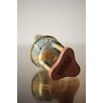 西垣一瑳 鍍金銅饕餮紋 鼎式香炉　M263 