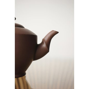 中国宜興 柴砂朱泥 竹形急須　P245 