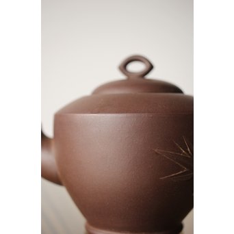 中国宜興 柴砂朱泥 竹形急須　P245 