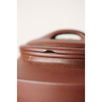 中国宜興 紫砂朱泥 70年代早期 曹婉芬 線圓壺/线圆壶 茶壺/急須　P246 