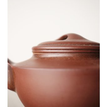 中国宜興 紫砂朱泥 70年代早期 曹婉芬 線圓壺/线圆壶 茶壺/急須　P246 