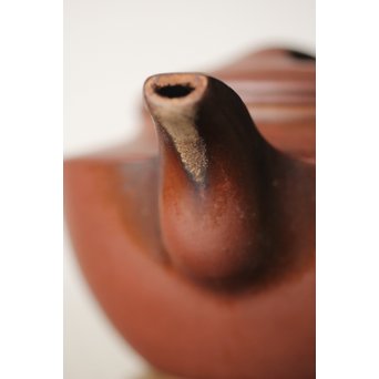 中国宜興 紫砂朱泥 70年代早期 曹婉芬 線圓壺/线圆壶 茶壺/急須　P246 