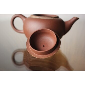 中国宜興 柴砂朱泥 水平壺　P248 