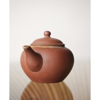 中国宜興 柴砂朱泥 水平壺　P248 