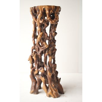 根木台 盆栽卓 木彫自然木　X297 