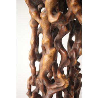 根木台 盆栽卓 木彫自然木　X297 